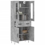 vidaXL Buffet haut Gris béton 69 5x34x180 cm Bois d'ingénierie