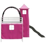 vidaXL Lit mezzanine pour enfants Blanc et rose 107 x 200 cm Métал
