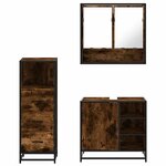 vidaXL Ensemble de meubles de salle de bain 3 Pièces Chêne fumé
