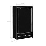 vidaXL Garde-robe Noir 87 x 49 x 159 cm Tissu