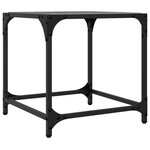 vidaXL Table basse avec dessus en verre noir 40x40x40 cm acier