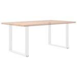 vidaXL Pieds de table à manger en U 2 pièces Blanc 80 x (72-73) cm Acier