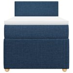 vidaXL Sommier à lattes de lit avec matelas Bleu 90x200 cm Tissu