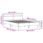 vidaXL Cadre de lit Chêne noir 160 x 200 cm Bois d'ingénierie