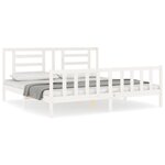 vidaXL Cadre de lit sans matelas blanc bois massif de pin