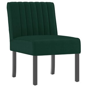 vidaXL Fauteuil sans accoudoirs vert foncé velours