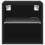 vidaXL Meubles TV muraux avec lumières LED 2 Pièces noir 30x28 5x30 cm
