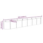 vidaXL Lit surélevé de jardin Acier galvanisé 260x40x36 cm Vert