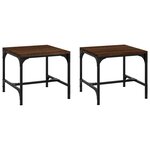 vidaXL Tables d'appoint 2 Pièces Chêne marron 40x40x35 cm Bois ingénierie