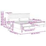 vidaXL Cadre de lit Gris Sonoma 200 x 200 cm Bois d'ingénierie