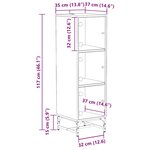 vidaXL Haut Armoire Chêne noir 35 x 37 x 117 cm Bois d'ingénierie