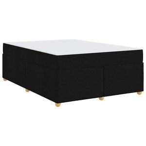 vidaXL Cadre de lit avec matelas Noir 160 x 200 cm tissu