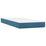 vidaXL Sommier à lattes de lit et matelas et LED bleu foncé 80x210 cm velours