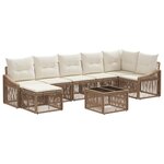 vidaXL Ensemble de canapé de jardin 8 Pièces Beige polyrotin