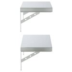 vidaXL Étagères murales 2 Pièces 50x23 5 cm argenté acier inoxydable