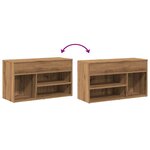 vidaXL Banc à chaussures chêne artisanal 80x30x45 cm bois d'ingénierie