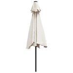 vidaXL Parasol de jardin en porte-à-faux avec LED 3 m blanc sable