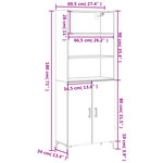 vidaXL Buffet haut Gris béton 69 5x34x180 cm Bois d'ingénierie