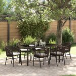 vidaXL Ensemble de jardin 7 pièces Marron Rotin Poly