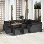 vidaXL Ensemble de canapé de jardin 13 Pièces Noir 110 x 55 x 71 cm