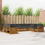vidaXL Ensemble de canapés d'extérieur 9 Pièces Naturel et Anthracite