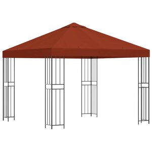vidaXL Pavillon 3 x 3 m Terre cuite Polyester et Acier 190 gsm