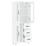 vidaXL Buffet haut Blanc 69 5x34x180 cm Bois d'ingénierie