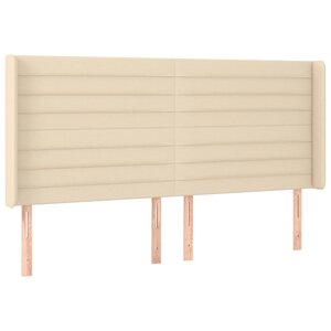 vidaXL Tête de lit avec oreilles Crème 163x16x118/128 cm Tissu