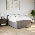 vidaXL Sommier à lattes de lit avec matelas Taupe 140x200 cm Tissu