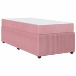 vidaXL Cadre de lit avec matelas Autre Rose 90 x 200 cm Velours