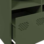 vidaXL Buffet vert olive 135x39x73 5 cm acier laminé à froid