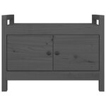 Banc banquette d'entrée 80 x 40 x 60 cm bois de pin massif gris 02_0010871