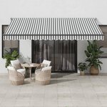 vidaXL Auvent rétractable anthracite et blanc 4 5x3 m tissu/aluminium