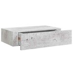 vidaXL Étagère à tiroir murale Gris béton 40x23 5x10 cm MDF
