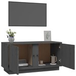 vidaXL Meuble TV Gris 80x35x40 5 cm Bois de pin massif