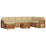 vidaXL Ensemble de canapés d'extérieur 9 pc Naturel et Beige