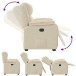 vidaXL Fauteuil inclinable Crème Tissu