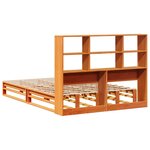 vidaXL Lit bibliothèque sans matelas cire marron 135x190cm bois massif