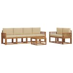 vidaXL Ensemble de canapés d'extérieur 7 pc Naturel et Beige