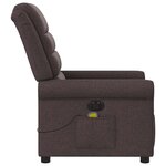 vidaXL Fauteuil de massage inclinable électrique Marron foncé Tissu