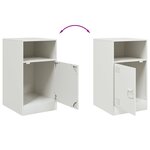 vidaXL Table de chevet blanc 34 5x39x62 cm acier
