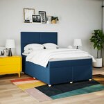 vidaXL Sommier à lattes de lit avec matelas Bleu 140x190 cm Tissu