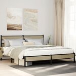 vidaXL Cadre de lit en métal sans matelas chêne sonoma 200x200 cm
