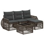 vidaXL Ensemble de canapé de jardin 5 Pièces Gris et Gris foncé polyrotin