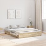 vidaXL Cadre de lit avec rangement Chêne sonoma 150 x 200 cm