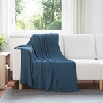vidaXL Jeté Bleu marine 170 x 130 cm Toison