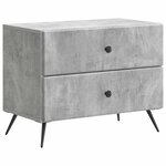 vidaXL Cabinet de chevet Gris béton 62 x 34 5 x 47 5 cm