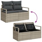 vidaXL Ensemble de Canapés de Jardin de 9 pièces avec Coussins Gris Clair Rattan Synthétique