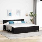 Lit Box Spring vidaXL avec Matelas et LED Noir 200x200 cm Velours