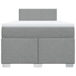 vidaXL Sommier à lattes de lit et matelas gris clair 120x190 cm tissu